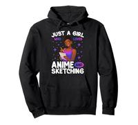 Solo Una Chica Que Ama El Anime Y Dibujar Mujeres Negras Afro Sudadera con Capucha
