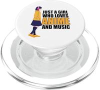 Solo una Chica Que ama el Anime y la música Amante del Anime Chicas Adolescente PopSockets PopGrip para MagSafe