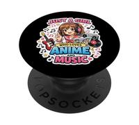 Solo una Chica Que ama el Anime y la música, Cantante, Arte japonés, PopSockets PopGrip Adhesivo