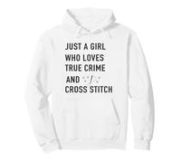 Solo una Chica Que ama el Crimen Verdadero y el Punto de Cruz Sudadera con Capucha