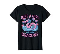 Solo una Chica Que ama el dragón, Linda fantasía, niñas y niños pequeños Camiseta