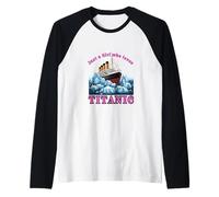 Solo una chica que ama el iceberg del barco Titanic Camiseta Manga Raglan