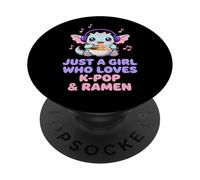Solo una Chica Que ama el K-Pop y Ramen Anime Dragon PopSockets PopGrip Adhesivo