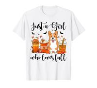 Solo una Chica Que ama el otoño, Corgi Dog Pumpkin Cozy Autumn Camiseta gráfica económica