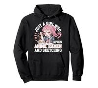 Solo Una Chica Que Ama El Ramen De Anime Y Esbozando El Sudadera con Capucha