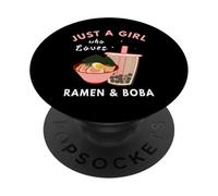 Solo Una Chica Que Ama El Ramen Y Boba PopSockets PopGrip Adhesivo