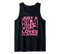 Solo una Chica Que ama Escalar Arte de Texto Rosa Camiseta sin Mangas