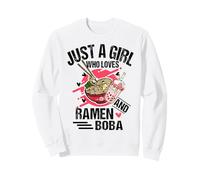 Solo una Chica Que ama la Bebida refrescante Ramen y Boba Sudadera