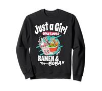 Solo una Chica Que ama la Bebida refrescante Ramen y Boba Sudadera