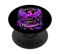 Solo una Chica Que ama la Criatura de fantasía Colorida de Phoenixes PopSockets PopGrip Adhesivo