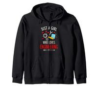 Solo una Chica Que ama la ingeniería Ingeniera Stem Sudadera con Capucha