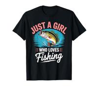 Solo una Chica Que ama la Pesca para Mujeres y niñas Camiseta