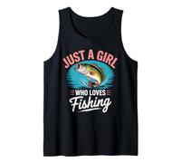 Solo una Chica Que ama la Pesca para Mujeres y niñas Camiseta sin Mangas