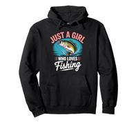 Solo una Chica Que ama la Pesca para Mujeres y niñas Sudadera con Capucha