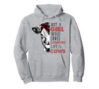 Solo una Chica Que ama la Vida en el Campo y la cría de Vacas Sudadera con Capucha