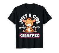 Solo una Chica Que ama Las Jirafas, Linda Flor Kawaii Floral Camiseta