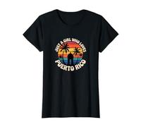 Solo una Chica Que ama Las Obras de Arte Retro de Puerto Rico al Atardecer Camiseta