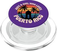 Solo una Chica Que ama Las Obras de Arte Retro de Puerto Rico al Atardecer PopSockets PopGrip para MagSafe