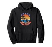 Solo una Chica Que ama Las Obras de Arte Retro de Puerto Rico al Atardecer Sudadera con Capucha