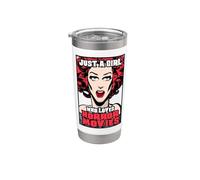 Solo una chica que ama las películas de terror Halloween Pop Art Vaso térmico de acero inoxidable de doble pared