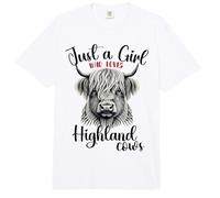 Solo una Chica Que ama Las Vacas de Las Tierras Altas, Linda Vaca Peluda para Mujer Comfort Colors Adult Heavyweight T-Shirt