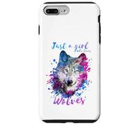 Sólo una chica que ama lobos lobo salpicaduras pintura acuarela Carcasa para iPhone 7 Plus/8 Plus