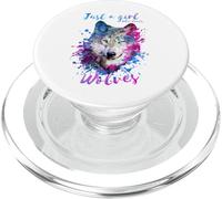 Sólo una chica que ama lobos lobo salpicaduras pintura acuarela PopSockets PopGrip para MagSafe