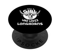 Solo una chica que ama Longhorn Funny Texas Longhorn vaca PopSockets PopGrip Intercambiable
