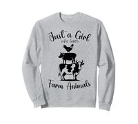 Solo una chica que ama los animales de granja Negro Pollo Cerdo Vaca Niño Sudadera
