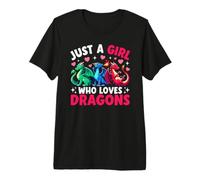 Solo una Chica Que ama los Dragones Lindo Animal Kawaii Camiseta Premium