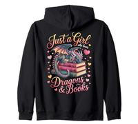 Solo una Chica Que ama los Dragones y los Libros, Linda lectora de Dragones Sudadera con Capucha