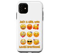 Solo una Chica Que ama los emoticonos Caras de emoción Lindas y Divertidas Carcasa para iPhone 11