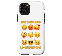 Solo una Chica Que ama los emoticonos Caras de emoción Lindas y Divertidas Carcasa para iPhone 11 Pro