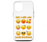 Solo una Chica Que ama los emoticonos Caras de emoción Lindas y Divertidas Carcasa para iPhone 12/12 Pro