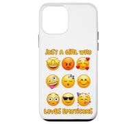 Solo una Chica Que ama los emoticonos Caras de emoción Lindas y Divertidas Carcasa para iPhone 12 Mini