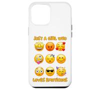 Solo una Chica Que ama los emoticonos Caras de emoción Lindas y Divertidas Carcasa para iPhone 12 Pro MAX