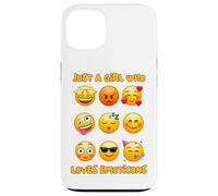 Solo una Chica Que ama los emoticonos Caras de emoción Lindas y Divertidas Carcasa para iPhone 13