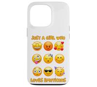 Solo una Chica Que ama los emoticonos Caras de emoción Lindas y Divertidas Carcasa para iPhone 13 Pro