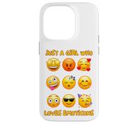 Solo una Chica Que ama los emoticonos Caras de emoción Lindas y Divertidas Carcasa para iPhone 14 Pro