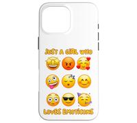 Solo una Chica Que ama los emoticonos Caras de emoción Lindas y Divertidas Carcasa para iPhone 16 Pro MAX