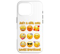Solo una Chica Que ama los emoticonos Caras de emoción Lindas y Divertidas Carcasa para iPhone 16 Pro