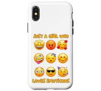 Solo una Chica Que ama los emoticonos Caras de emoción Lindas y Divertidas Carcasa para iPhone X/XS
