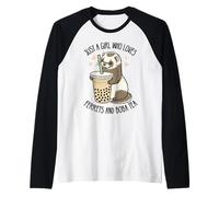 Solo una chica que ama los hurones y el té Boba Amante de los hurones lindos Camiseta Manga Raglan