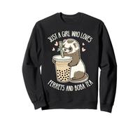 Solo una chica que ama los hurones y el té de Boba, linda amante de los hurones Sudadera
