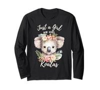 Solo una chica que ama los koalas, lindos marsupiales, cumpleaños para niñas Manga Larga