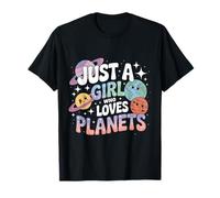 Solo una Chica Que ama los Planetas Solar Space Science Lover Girl Camiseta