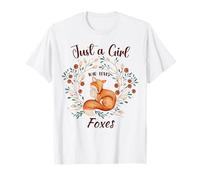 Solo una chica que ama los zorros para niñas Animales salvajes Mujeres Camiseta