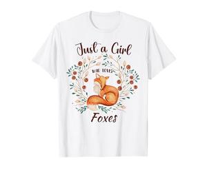 Solo una chica que ama los zorros para niñas Animales salvajes Mujeres Camiseta