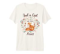 Solo una Chica Que ama los Zorros para niñas Animales Salvajes Mujeres Camiseta Premium