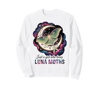 Solo una Chica Que ama Luna Moths Galaxy Butterfly Lover Sudadera
